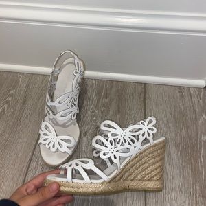 White butterfly heels
